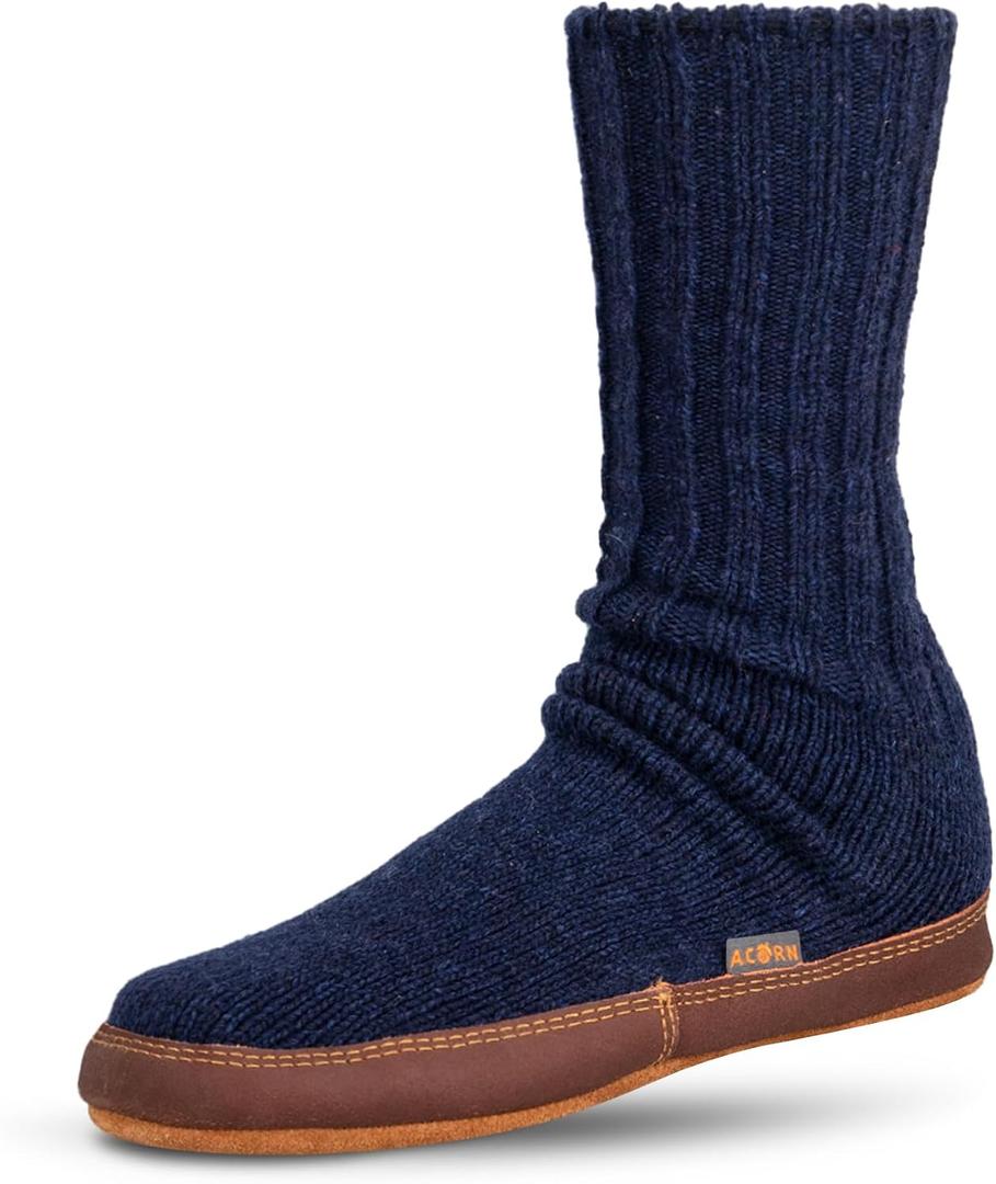 Men's and Women's Original Slipper Sock - Comfortable Men's and Women's Slipper Sock with Cloud-Like Feel, Soft and Moisture Wicking Crew Length, Genuine Suede Sole, XL