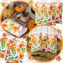 Supervitae 100 Pcs Thanksgiving Fall Bags 8 x 11.8 Inch Bulk Plastic Candy Cookies Treat Goody Bags with Handles for Fall Autumn Party Gift Favor Supplies