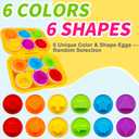 WEEJOYGAM Easter Eggs Toys for Toddlers 1-3, Color Sorting Shape Sorter Matching Game Montessori Sensory Educational Learning Toys for 1 2 3 Year Old Girl Boy Kids Birthday Gift Easter Basket Stuffers
