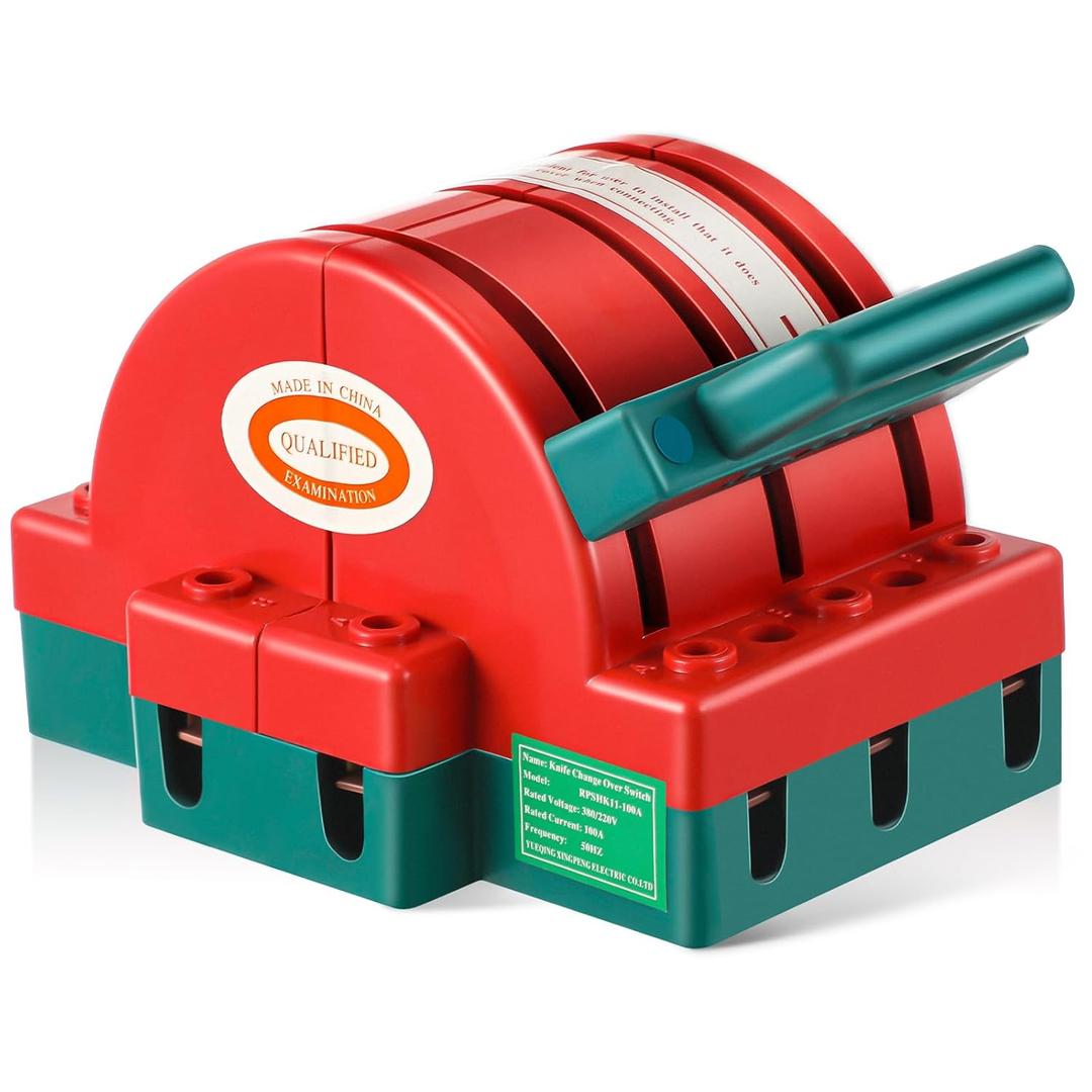 380V 3 Pole Disconnect Knife Switch Double Throw Disconnect Switch Orange Knife (63A)