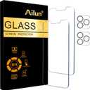 Ailun 2Pack Screen Protector for iPhone 13 Pro [6.1 inch] Display 2021 + 2 Pack Camera Lens Protector, Tempered Glass Film,[9H Hardness] - HD [Not for iPhone 13 Pro Max]