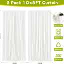 Wokceer Ivory Backdrop Curtain for Wedding Parties 3 Pack 10x8FT Wedding Curtains Photo Backdrop Drapes Polyester for Photoshoot Baby Shower Birthday Party Curtains Background 6 Panels 5x8FT, 10FTx8FT