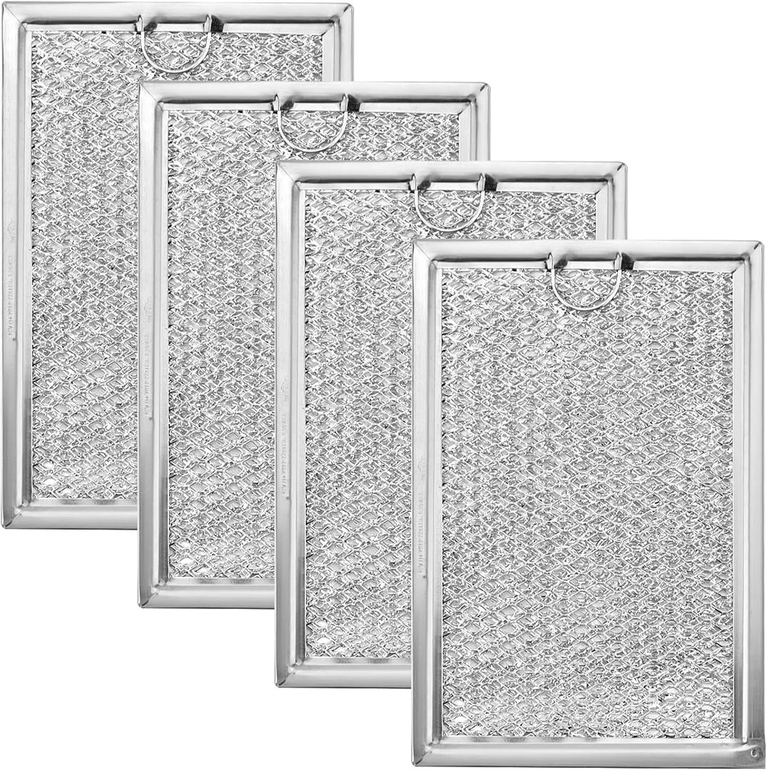 WB06X10309 Microwave Oven Grease Filter - Compatible with G.E Microwave Vent Filter Replacement by AMI PARTS - 7-5/8 x 5 x 3/32 Inch 4 Packs