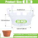 Miuwauer 20 Pack of 8-inch Hanging Basket Water Catcher Plastic Hanging Plant Drip Pan Tray Plastic Saucers Liners for Indoor Outdoor Hanging Plants Baskets Flower Pots - Clear, Round