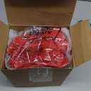 60 Set 3.4 oz Heart Shaped Cake Pans with Lids Spoons for Baking Aluminum Foil Cupcake Cups Disposable Mini Plastic Spoons Heart Containers for Valentine's Day Wedding Birthday Party (Red)