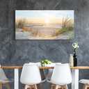 SD SOFT DANCE Coastal Canvas Wall Art Decor: Beach Sunset Scenes Picture Sea Ocean Artwork Seascape Seaside Print Modern Seashore Grass Dunes Painting for Living Room Home Office 48 x 24 Inch