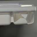 Utensil Holder for Countertop with Lid, Plastic Silverware Tray for Drawer, 5 Compartments Flatware Organizer, White