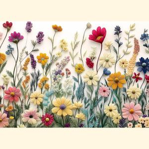 Puzzles for Adults 1000 Pieces, Wildflower Jigsaw Puzzles - Dance of Wildflowers, Impossible Wildflower Puzzle for Seniors Families, 27.56 x 19.69 Inches, 1:1 Poster, Letter on The Back