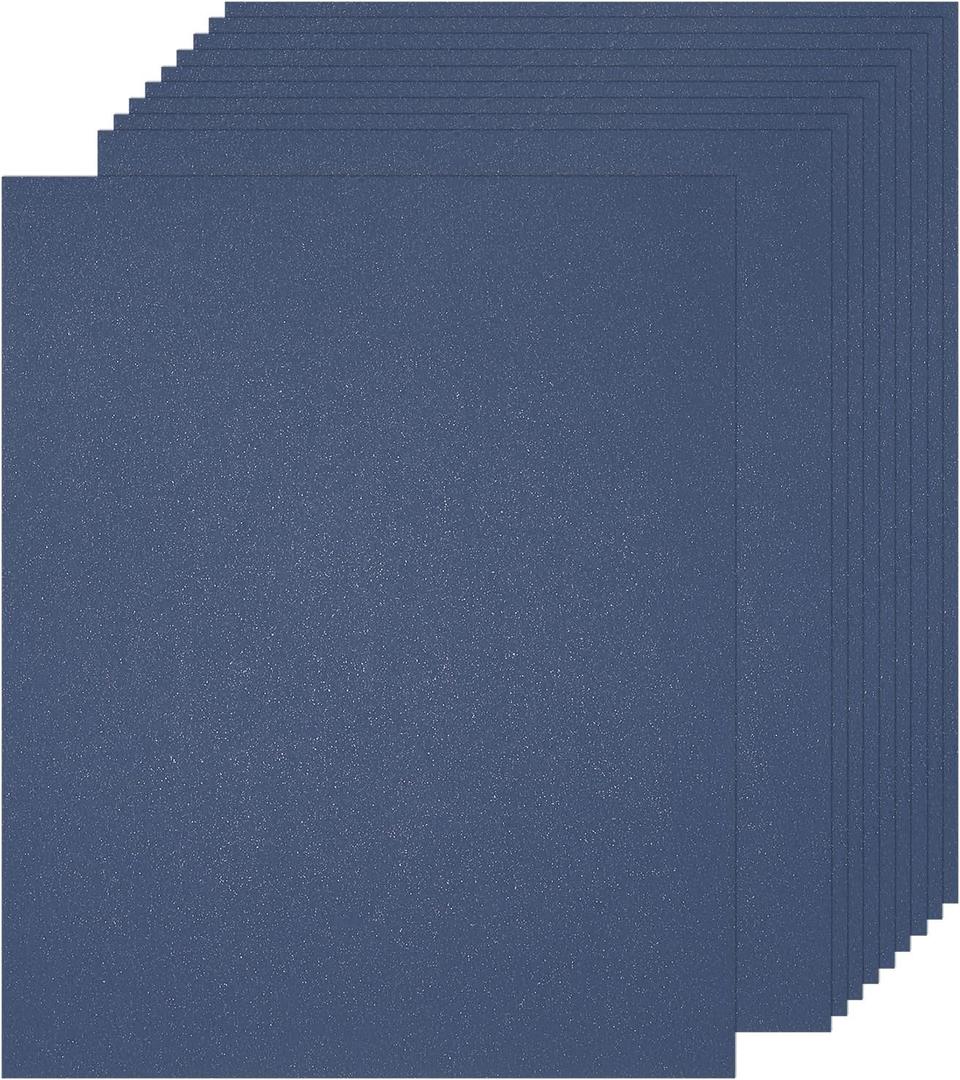 MECCANIXITY 50 Pcs Shimmer Cardstock Paper, 8 x 11 Inch Gem Blue Shimmer Paper Sheets, Metallic Cardstock Paper for Art Supplies, Paper Crafting, DIY Crafts