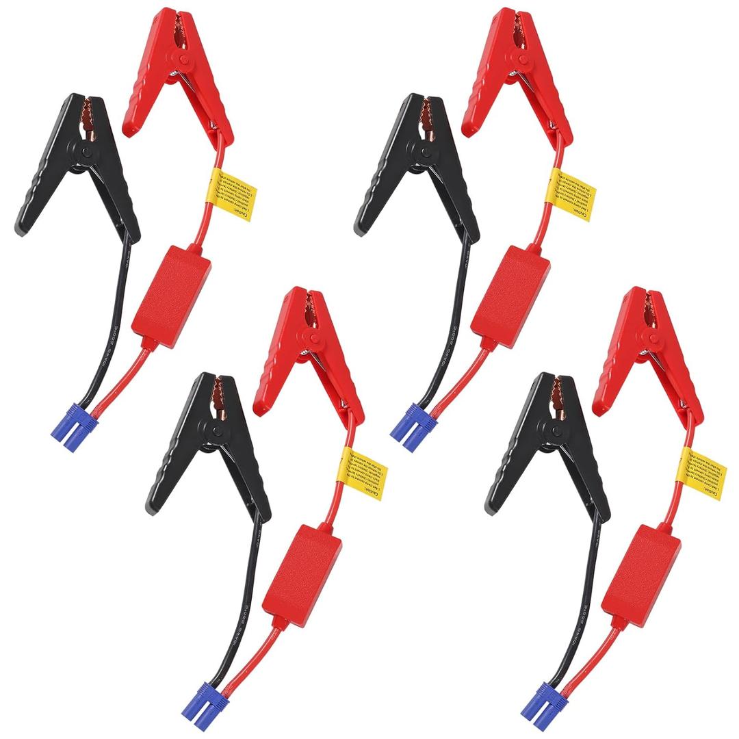 EC5 Jump Starter Cable with Battery Clamps for 12V Emergency Portable 10AWG Car Jump Start Battery Booster Cable Replacement Alligator Clips-Booster Jumper Cables -Car Jump Starter Battery Clip (4pcs)