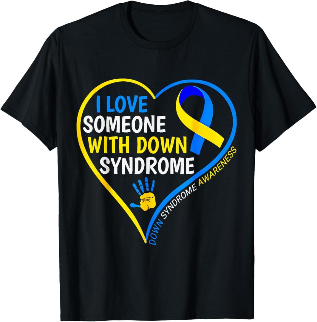 Down Syndrome Awareness I Love Someone with Down Syndrome T-Shirt 2XL