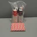 FoldTier 120 Set 9 oz Christmas Hot Cocoa Paper Cups Bulk Disposable Paper Coffee Tea Cups with Straws Christmas Hot Chocolate Bar Supplies for Tea Juice Xmas Party Holiday Drinkware (Classic)