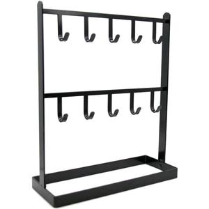 LXZ 1 PC Tabletop Hook Rack Jewelry Stand Holder Black Hangers for Necklaces Keys Brace laces Ear Rings, Black