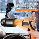 ELOHEI 12V Car Heater, 150W 2 in 1 Fast Portable fan Heater and Defroster for Car Windshield, Car Heater that Plugs Into Cigarette Lighter with Suction Holder for All Cars (Black)