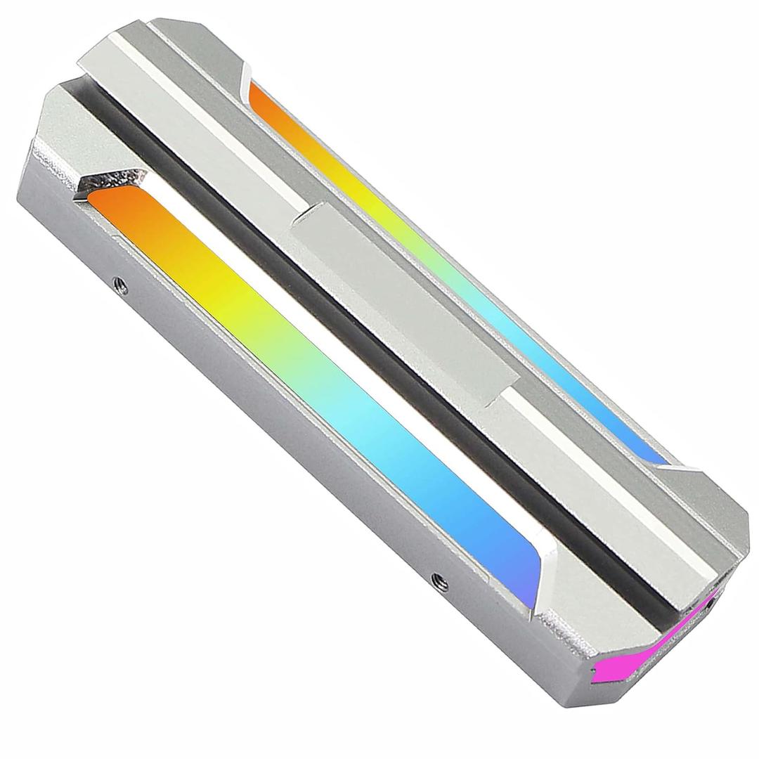 XMSJSIY ARGB M.2 Heatsink Cooler M.2 SSD Solid State Disk Radiator 5V 3Pin ARGB Double-Sided Heat Sink with Thermal Silicone Pad for SATA NVMe NGFF M.2 2280 SSD