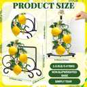 Shellwei 2 Pcs Lemon Paper Towel Holder with Round Base Lemon Bathroom Kitchen Decor Summer Yellow Rustic Napkin Holder Set for Tables Home Bathroom Kitchen Countertop Accessories Party Favor Gifts