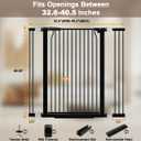 40.55" Extra Tall Baby Gate for Doorways, 32.6-40.5 in Wide Dog Gate Indoor, Walk Through Tall Pet Gates No Drilling, Pressure Mounted Child Safety Gate with Door for House Doggie, Black