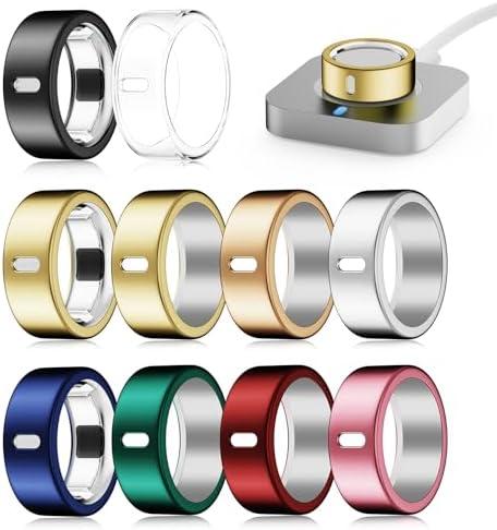 Snyeest 9 Pack Cover Compatible for Oura Ring 4/Gen 3 Heritage/Gen 3 Horizon,(NOT Compatible with Oura 4 Ceramic),Charging Directly,Rugged TPU Elastic Finger Protector for Workout Women Men-Size 6