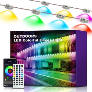 XINKAITE 100FT Permanent Outdoor Lights with 50 LEDs - Smart RGB+IC with 16 Million DIY Colors, IP67 Waterproof, App & Remote Control, Hundreds of Dynamic & Scene Modes for Holidays, Christmas & Home