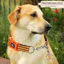 Orange Martingale Dog Collar for Medium Large XL Breeds, Dog Collar Soft Nylon No Pull Dog Collars for Medium Dogs,Medium