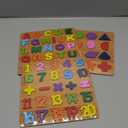 Alphabet Wooden Puzzles for Toddlers 3-5, Pack of 3 ABC, Number and Shape Puzzle, Preschool Educational Learning Toys with Puzzle Board & Letter Blocks for Girls Boys Ages 3 4 5 Years Old