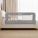 HOMEAL Bed Rail for Toddlers, 59in Swing Down Baby Bed Rail Guard, Toddler Bed Rails for King Size Beds, Twin, Full, Queen, Bed Guard Rail for Toddlers, Grey