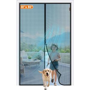 MAGZO Magnetic Screen Door Fit Door Size 30 x 80 Inch, Screen Size 32" x 81" Sturdy Magnet Middle Opening Screen Mesh