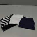 Geyoga 3 Pieces Newborn Baby Hat Bear Ears Infant Caps Baby Boy Girl Toddler Hats Infant Beanie Caps for 0-3 Months (Black White, Navy Blue, White)