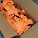 6.56' x 6.56' Polyester Cargo Lifting Net, Flat Sling Hoisting Straps for Loading and Unloading, Heavy Duty Hanging Mesh, 4400 lbs Capacity