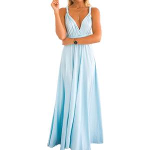 Convertible Warp Maxi Dress Multi Way Wear Party Wedding Bridesmaid Long Dresses (X-Large, Light Blue)