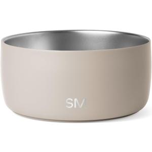 Simple Modern Stainless Steel Pet Water Bowl for Dogs & Cats | Reusable Insulated Stainless Steel Food Bowls for Dog Cat | No Tip No Slip BPA Free | Bentley Collection | Medium (32oz) | Almond Birch (4 Cups)