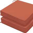 Favoyard Patio Chair Cushions 19 x 19 x 3 Inch Waterproof Outdoor Seat Cushions for Patio Furniture 3-Year Color Fastness Garden Sofa Couch Chair Pads with Handle & Adjustable Straps Set of 2, Spice