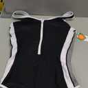 ATTRACO Athletic Swimsuit Women One Piece Bathing Suit Zipper Front Lap Swimwear for Women.L