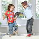 Dinosaur Toys Tyrannosaurus Rex and Blue Velociraptor Hand Puppets Dinosaur Animal World Action Figure Set Funny & Scared Head Hand Puppets for Home, Stage and Class Role Play Toys