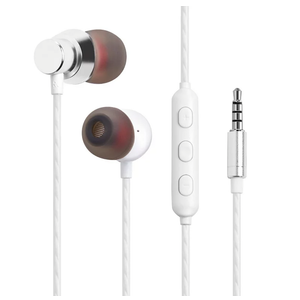Wired Headphones With Microphone, 3.5mm In Ear With In Line Controller, White
