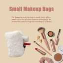 Makeup Bag Small Cosmetic Bags for Purse Women Girls Plush Simple Make Up Pouch