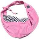 Dog & Cat Sling Carrier for Small Pets up to 15lbs  Soft Reversible Design, Collar Safety Clip, Phone Pouch, Travel-Ready, Solid Outer Color & Cute Inner Pattern (Pink)