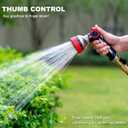 FANHAO Heavy Duty Garden Hose Nozzle with Thumb Control, 100% Metal Water Hose Sprayer with 9 Spray Patterns, On Off Valve, High Pressure Water Nozzle for Lawn/Garden Watering, Car & Pets Washing