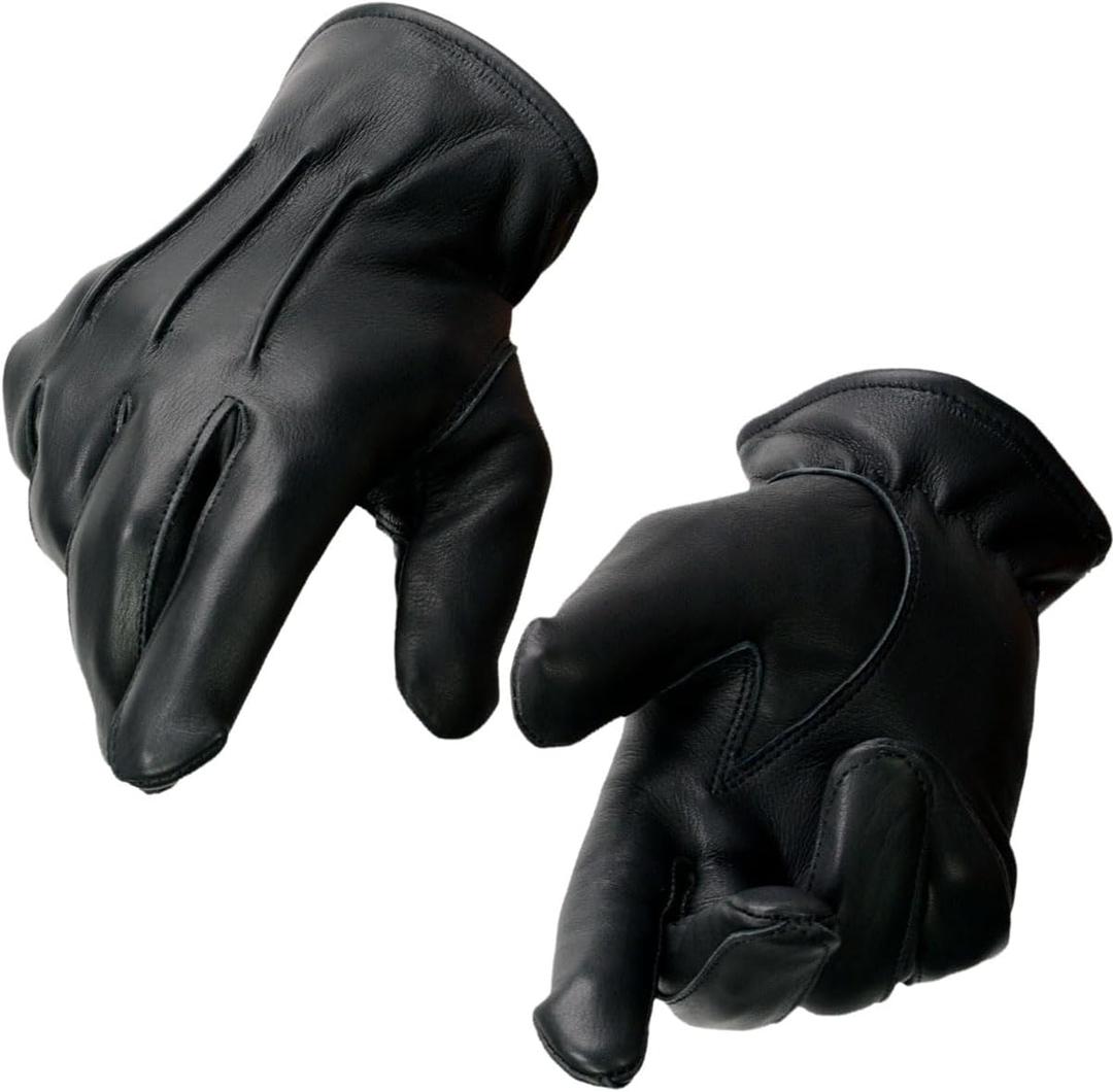 Milwaukee Leather SH865 Men's Black Thermal Lined USA Deerskin Leather Motorcycle Winter Rider Gloves (Large)