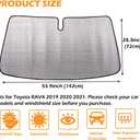 Windshield Sun Shade Custom Fit 2019 2020 2021 2022 2023 to-yo-ta RAV4 Blocks UV Rays Sun Visor Protector Car Sun Shade Front Sun Shade Keep Car Cool RAV4 Sun Shade, 55.9" x28.3"