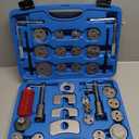 DISEN 35PCS Disc Brake Caliper Tool Kit, 24 Adapters Brake Piston Compressor & Wind Back Tool Set for Brake Pad Replacement, Heavy Duty Caliper Compression Tool Fits Most Vehicles