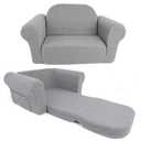 Hrebr Chairs for Toddler, 2-in-1 Toddler Soft Teddy Baby Couch Fold Out, Convertible Chair to Lounger for Girls and Boys|Safety Certified | Gift for Children