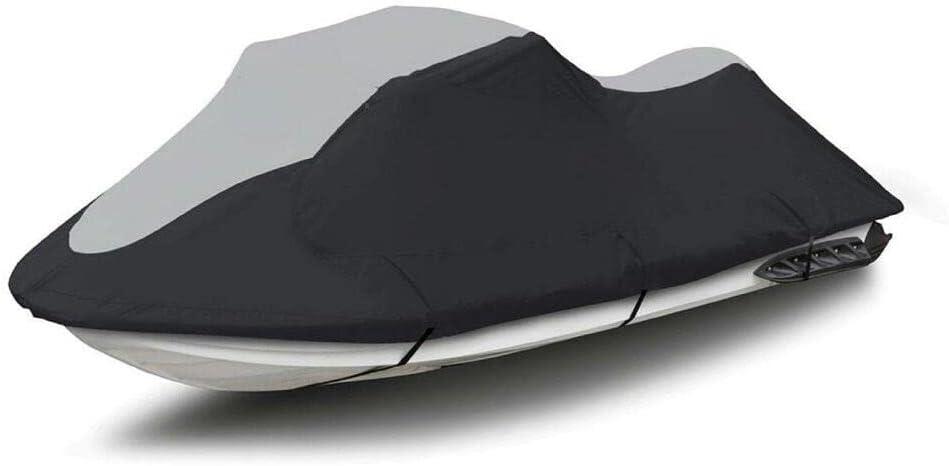 SBU Super Heavy-Duty PWC 600D Jet SKI Cover Compatible for Sea Doo Sea-Doo GTI SE - GTI SE 130/155 2011-2019 Watercraft Cover Black/Grey