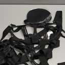 Lilosy Sexy Strappy Crisscross Cutout Underwire Garter Belt Lingerie Set Rave Outfits (Medium, Black)