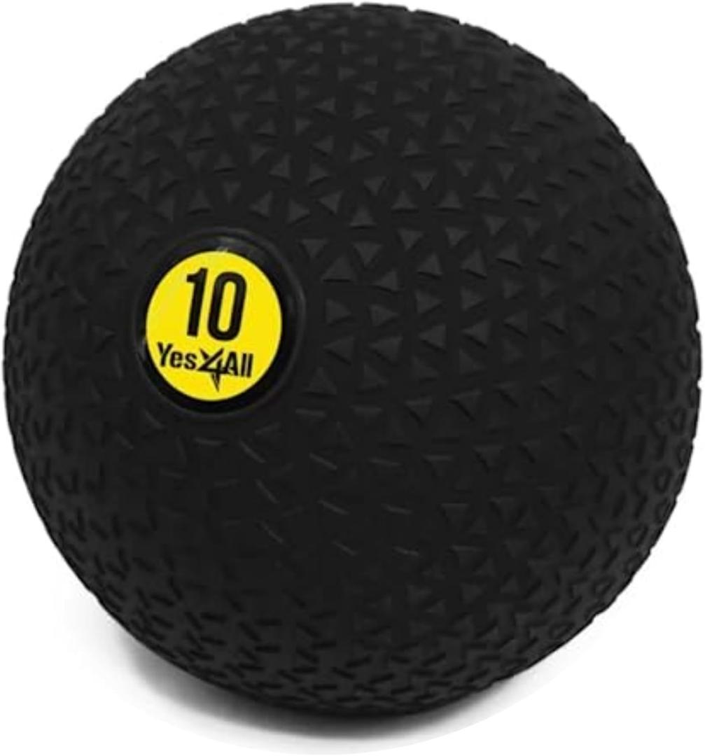 Yes4All Slam Ball, No-Bounce Ball for Exercise, Cross Training and Core Strength Workout 10lbs - Triangle Black
