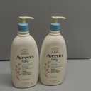 Aveeno Baby Daily Moisture Body Lotion for Sensitive Skin, Hypoallergenic Moisturizing Baby Lotion with Nourishing Oatmeal to Deeply Moisturize Baby's Skin, Fragrance-Free, 18 fl. oz, 2 Pack