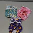 Pet Soft Washable Female Diapers (3 Pack) Female Dog Diapers, Comfort Reusable Doggy Diapers for Girl Dog in Period Heat (Cute Flower, S) (Small:10''-14'')