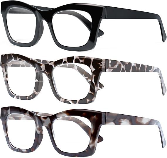 CCVOO Stylish Reading Glasses for Women, Eyeglasses, Blue Light Readers for Women, Computer Eye Glasses, Cheaters