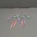 Lanties 10 Pcs Pastel Mini Folding Scissors with Safety Cap Small Stainless Steel Telescopic Little Travel Badge Reel Scissors Portable Tiny Cutter for Nurse, School, Home, Cutting