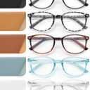 5 Pack Reading Glasses For Women, Blue Light Blocking Computer Reader Spring Hinge Eyeglasses, Multicolor B